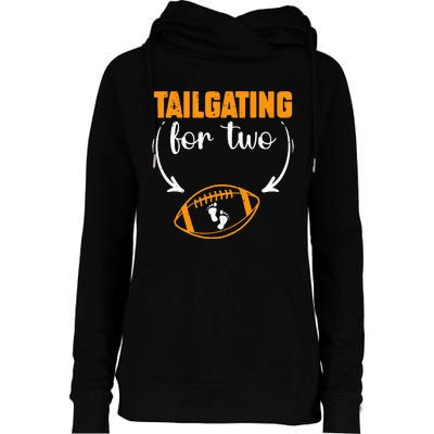 Tailgating For Two Football Thanksgiving Pregnancy Reveal Womens Funnel Neck Pullover Hood