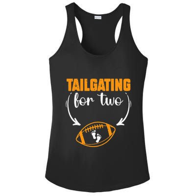 Tailgating For Two Football Thanksgiving Pregnancy Reveal Ladies PosiCharge Competitor Racerback Tank