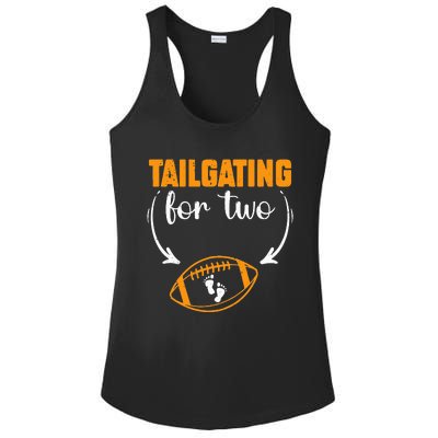 Tailgating For Two Football Thanksgiving Pregnancy Reveal Ladies PosiCharge Competitor Racerback Tank