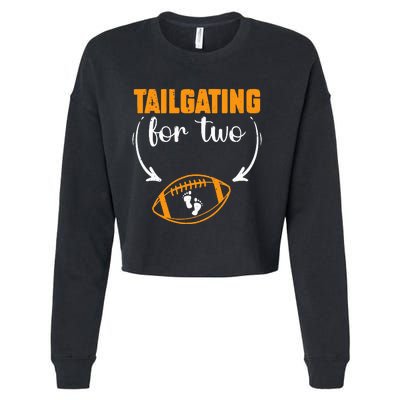 Tailgating For Two Football Thanksgiving Pregnancy Reveal Cropped Pullover Crew