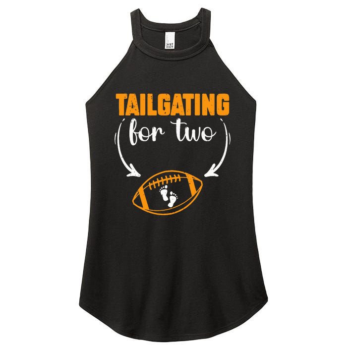 Tailgating For Two Football Thanksgiving Pregnancy Reveal Women's Perfect Tri Rocker Tank