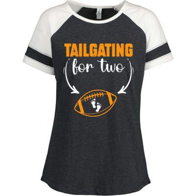 Tailgating For Two Football Thanksgiving Pregnancy Reveal Enza Ladies Jersey Colorblock Tee