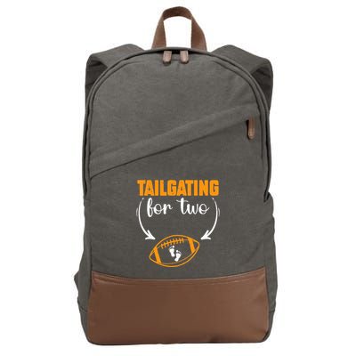 Tailgating For Two Football Thanksgiving Pregnancy Reveal Cotton Canvas Backpack