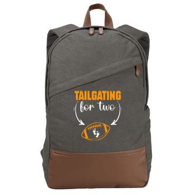 Tailgating For Two Football Thanksgiving Pregnancy Reveal Cotton Canvas Backpack