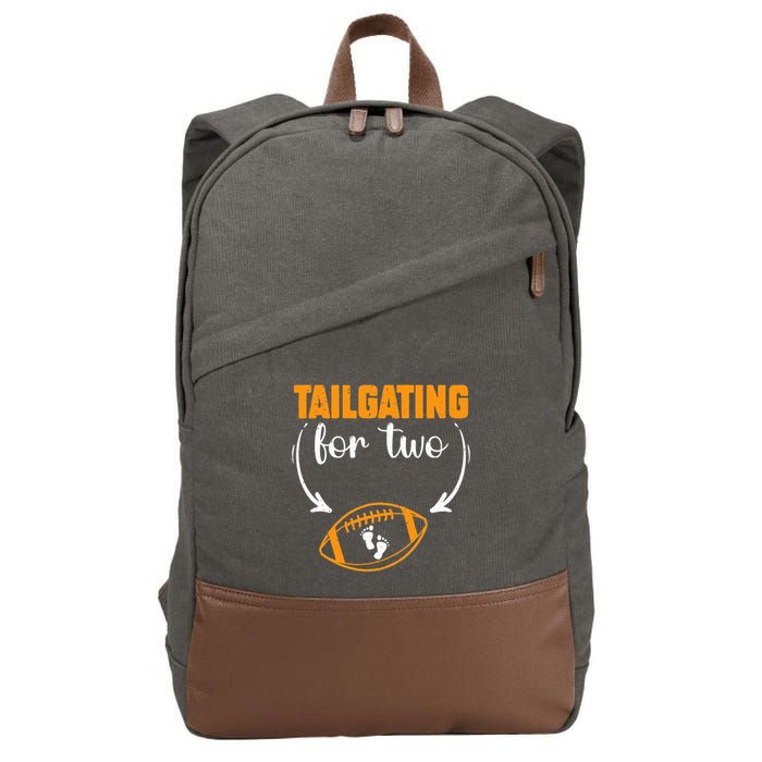 Tailgating For Two Football Thanksgiving Pregnancy Reveal Cotton Canvas Backpack
