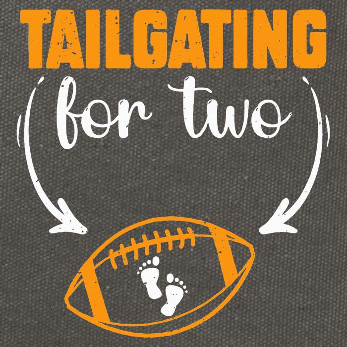 Tailgating For Two Football Thanksgiving Pregnancy Reveal Cotton Canvas Backpack