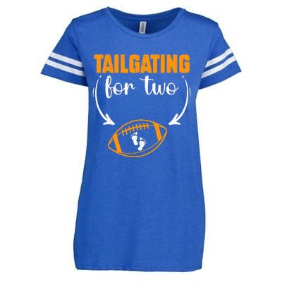 Tailgating For Two Football Thanksgiving Pregnancy Reveal Enza Ladies Jersey Football T-Shirt