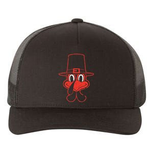 Turkey Face Thanksgiving Fall Pattern Funny Novelty Gifts Yupoong Adult 5-Panel Trucker Hat