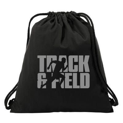 Track & Field Themed Design Graphic Track & Field Drawstring Bag
