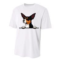 Toy Fox Terrier Dog Breed Popping Up Fun Fox Terrier Owner Performance Sprint T-Shirt