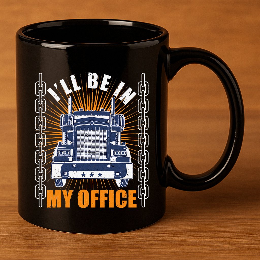 Truckers Funny Truck Driver Big Rig ILl Be In My Office 11oz C Handle Ceramic Mug