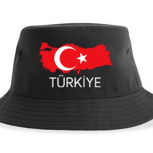 Turkey Flag Turkish Flag Turkey Map Harita Türkiye Sustainable Bucket Hat