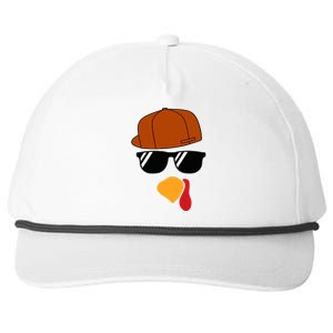 Turkey Face Thanksgiving Trucker Hat Glasses Snapback Five-Panel Rope Hat