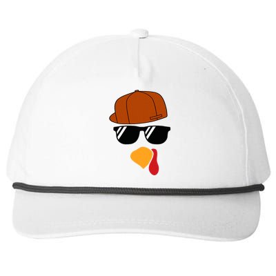 Turkey Face Thanksgiving Trucker Hat Glasses Snapback Five-Panel Rope Hat