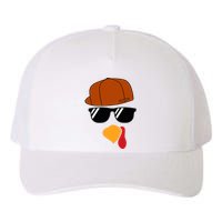 Turkey Face Thanksgiving Trucker Hat Glasses Yupoong Adult 5-Panel Trucker Hat