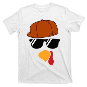 Turkey Face Thanksgiving Trucker Hat Glasses T-Shirt