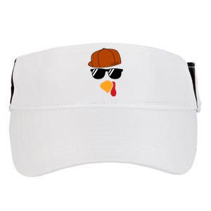 Turkey Face Thanksgiving Trucker Hat Glasses Adult Drive Performance Visor