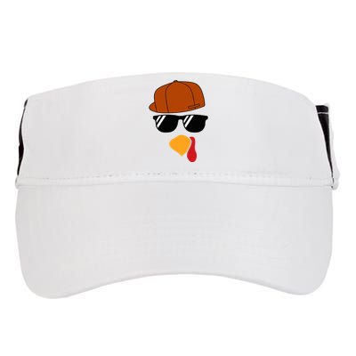 Turkey Face Thanksgiving Trucker Hat Glasses Adult Drive Performance Visor