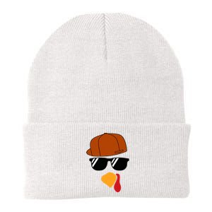 Turkey Face Thanksgiving Trucker Hat Glasses Knit Cap Winter Beanie