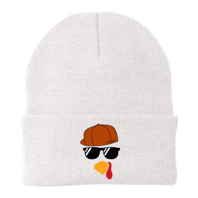 Turkey Face Thanksgiving Trucker Hat Glasses Knit Cap Winter Beanie