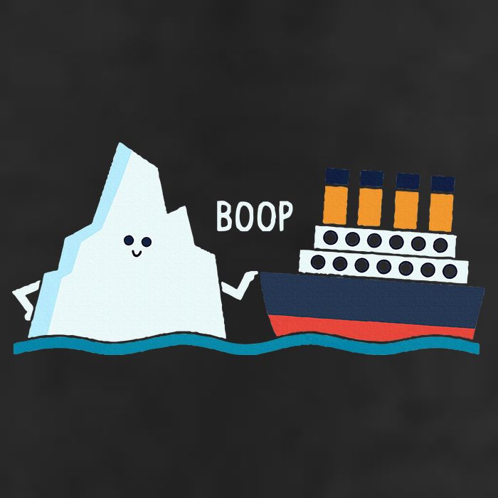 Titanic Funny Titanic And Iceberg Boop Parody For Garment-Dyed Fleece Hoodie