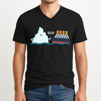 Titanic Funny Titanic And Iceberg Boop Parody For V-Neck T-Shirt