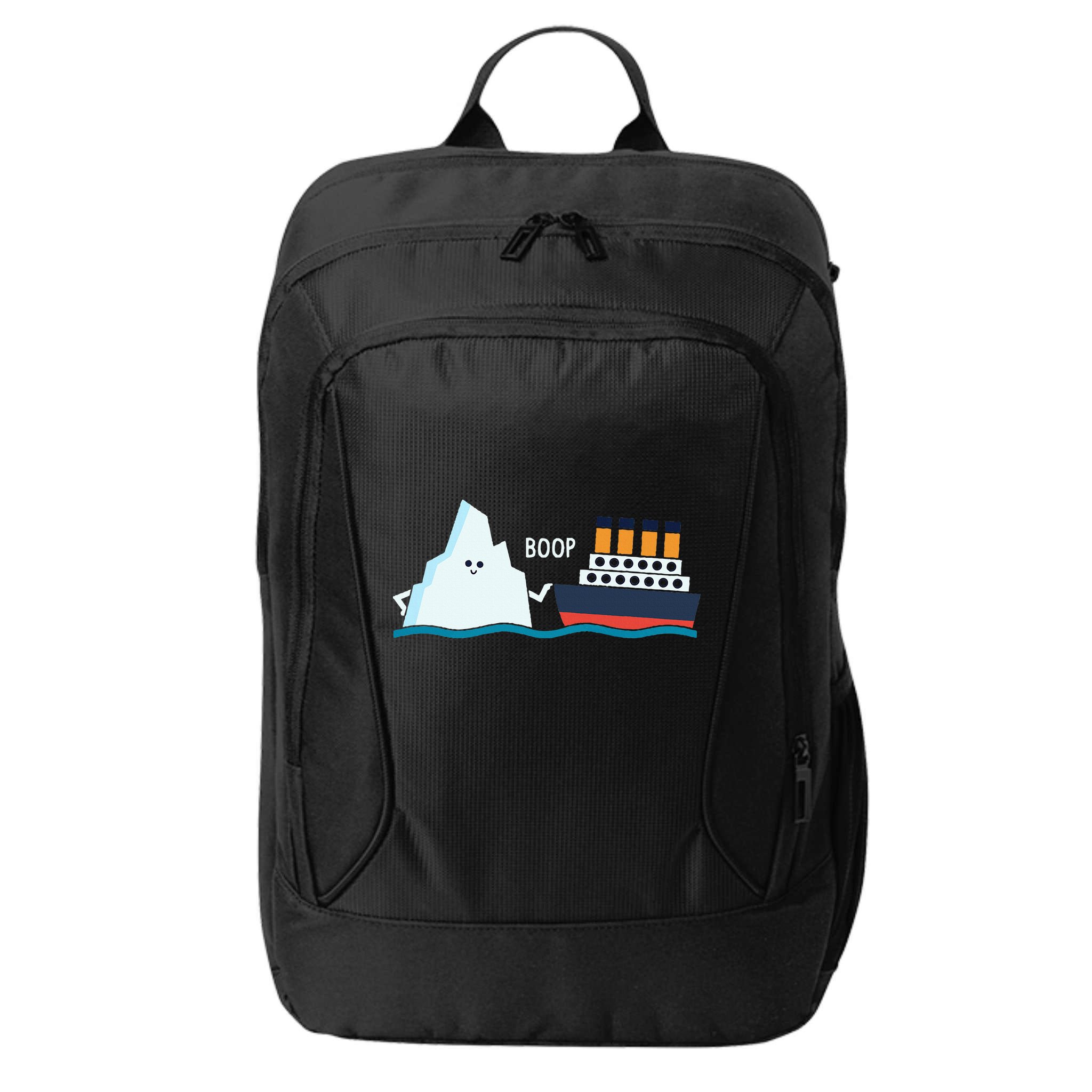 Titanic Funny Titanic And Iceberg Boop Parody For City Backpack