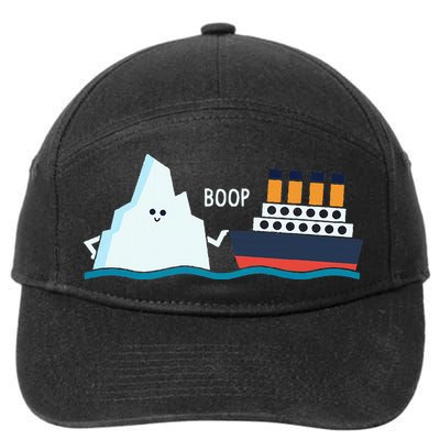 Titanic Funny Titanic And Iceberg Boop Parody For 7-Panel Snapback Hat