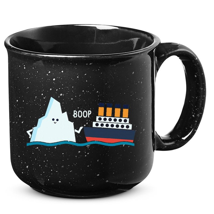 Titanic Funny Titanic And Iceberg Boop Parody For 15oz Campfire Ceramic Mug