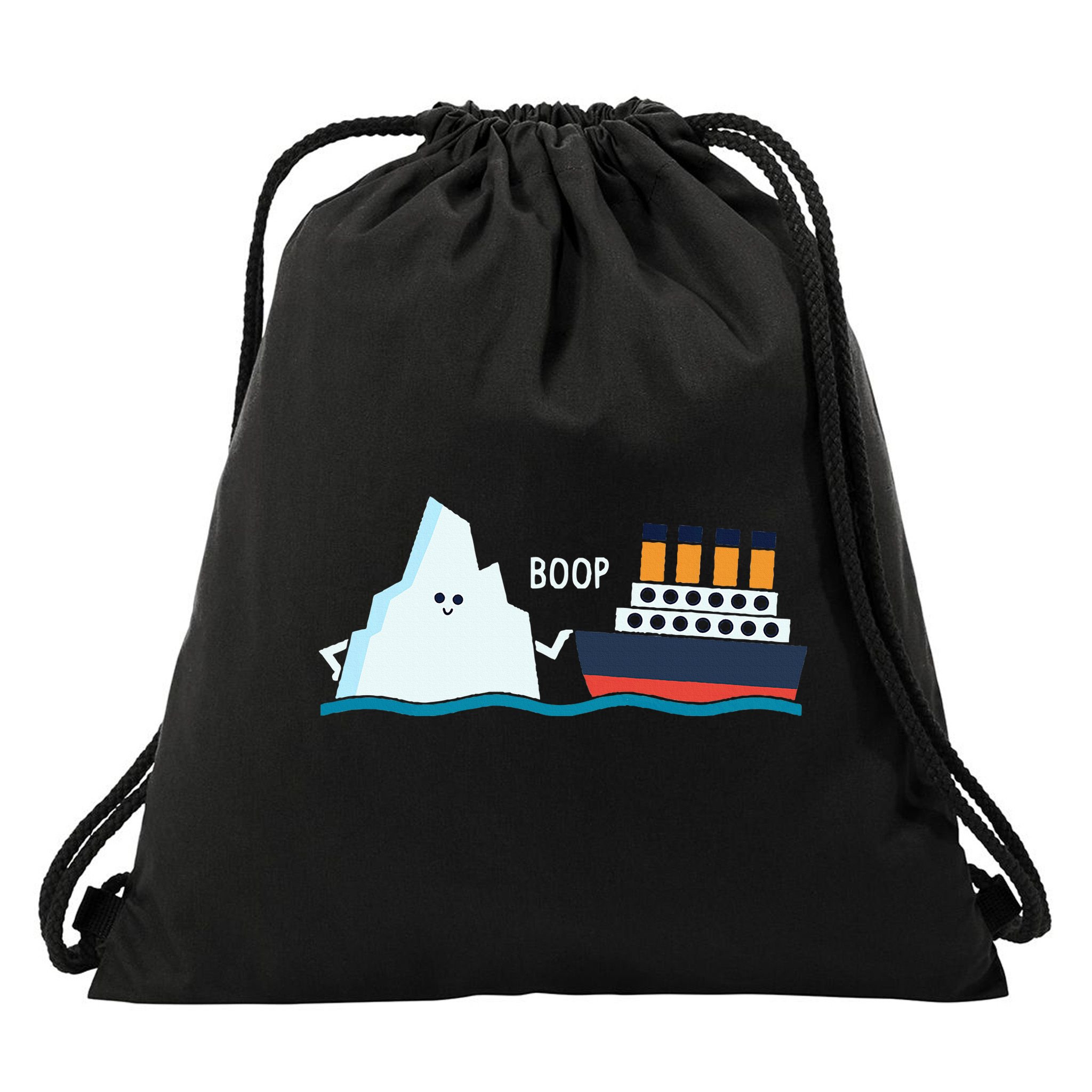 Titanic Funny Titanic And Iceberg Boop Parody For Drawstring Bag