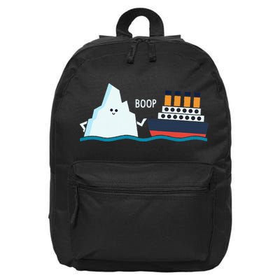 Titanic Funny Titanic And Iceberg Boop Parody For 16 in Basic Backpack