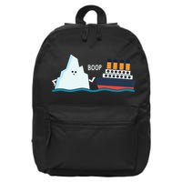 Titanic Funny Titanic And Iceberg Boop Parody For 16 in Basic Backpack