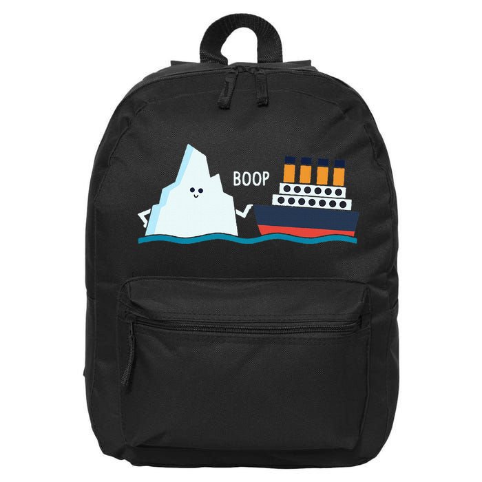 Titanic Funny Titanic And Iceberg Boop Parody For 16 in Basic Backpack