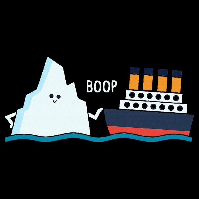 Titanic Funny Titanic And Iceberg Boop Parody For 16 in Basic Backpack