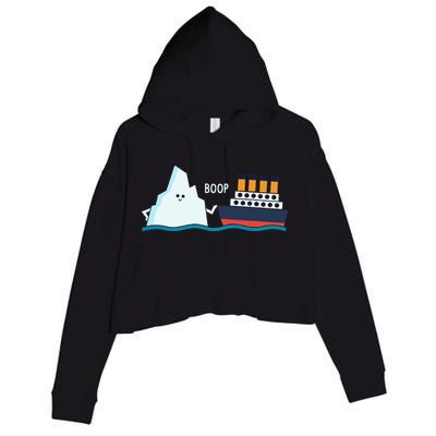 Titanic Funny Titanic And Iceberg Boop Parody For Crop Fleece Hoodie