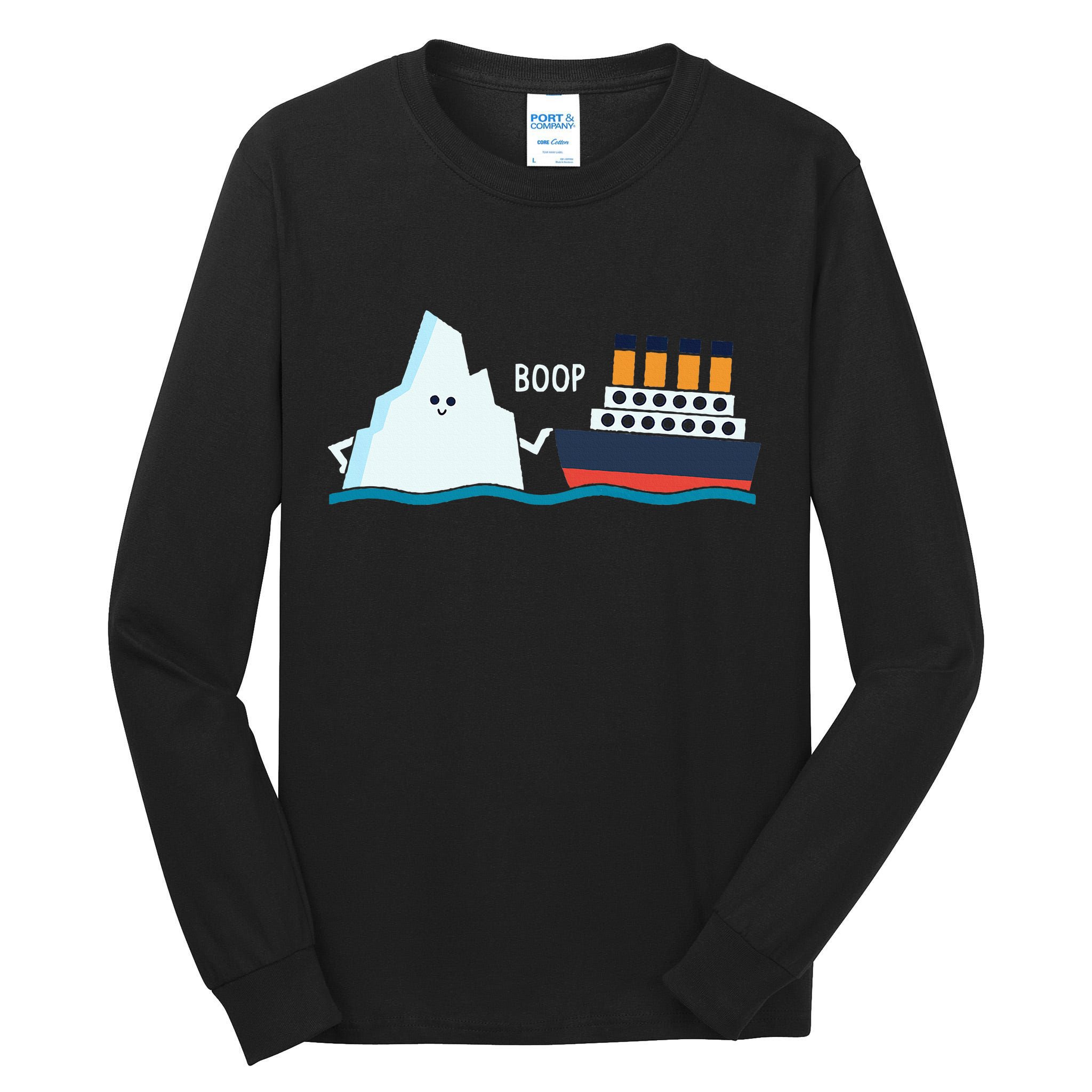 Titanic Funny Titanic And Iceberg Boop Parody For Tall Long Sleeve T-Shirt