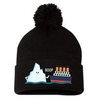 Titanic Funny Titanic And Iceberg Boop Parody For Pom Pom 12in Knit Beanie