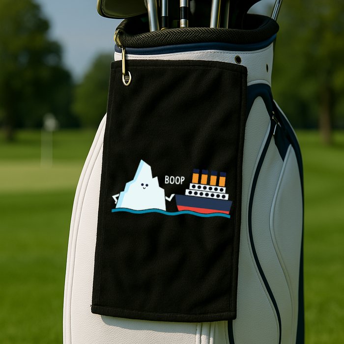 Titanic Funny Titanic And Iceberg Boop Parody For Golf Towel