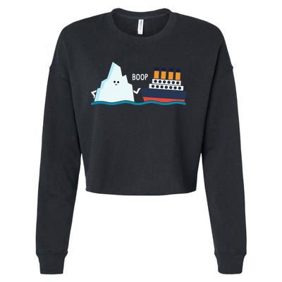 Titanic Funny Titanic And Iceberg Boop Parody For Cropped Pullover Crew
