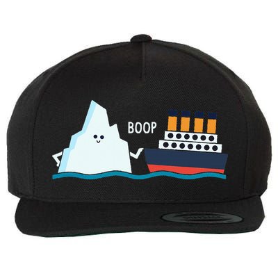 Titanic Funny Titanic And Iceberg Boop Parody For Wool Snapback Cap