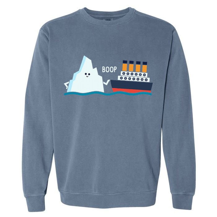 Titanic Funny Titanic And Iceberg Boop Parody For Garment-Dyed Sweatshirt