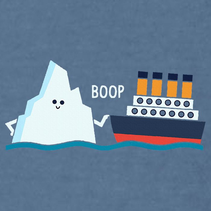 Titanic Funny Titanic And Iceberg Boop Parody For Garment-Dyed Sweatshirt