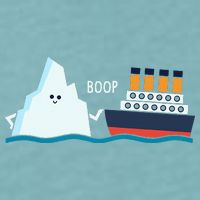 Titanic Funny Titanic And Iceberg Boop Parody For Sueded Cloud Jersey T-Shirt