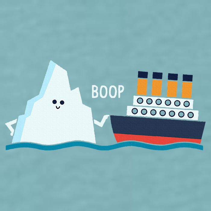 Titanic Funny Titanic And Iceberg Boop Parody For Sueded Cloud Jersey T-Shirt