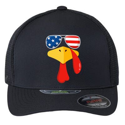 Turkey Face Thanksgiving Matching Outfit Family Gobble Funny Flexfit Unipanel Trucker Cap