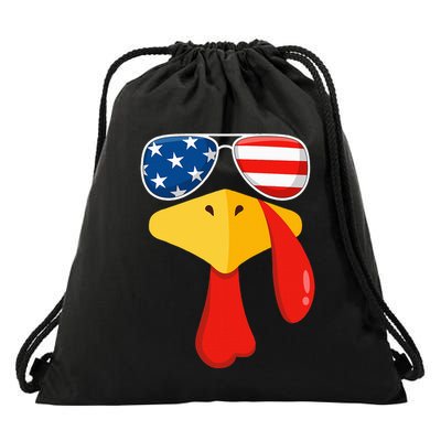 Turkey Face Thanksgiving Matching Outfit Family Gobble Funny Drawstring Bag