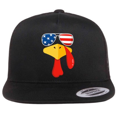 Turkey Face Thanksgiving Matching Outfit Family Gobble Funny Flatbill Hat
