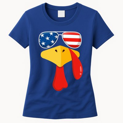 Turkey Face Thanksgiving Matching Outfit Family Gobble Funny Womens T-Shirt