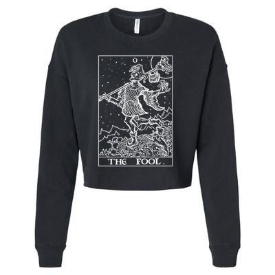 The Fool Tarot Card Halloween Gothic Clothing Court Jester Cute Gift Cropped Pullover Crew
