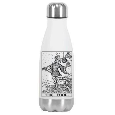 The Fool Tarot Card Halloween Gothic Clothing Court Jester Cute Gift Stainless Steel Insulated Water Bottle